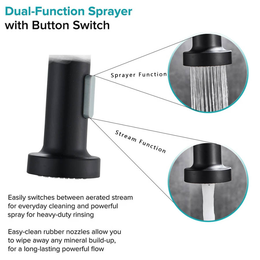 High Quality Matt Black Kitchen Pull Out Sink Faucet, Tap, Mixer - IN STOCK