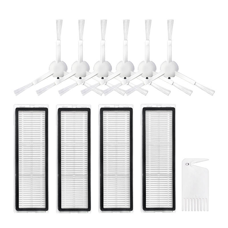 11pcs Replacements for Xiaomi Mijia 1C Vacuum Cleaner Parts Accessories HEPA Filters*4 Side Brushes*6 Cleaning Tool*1 Non-original