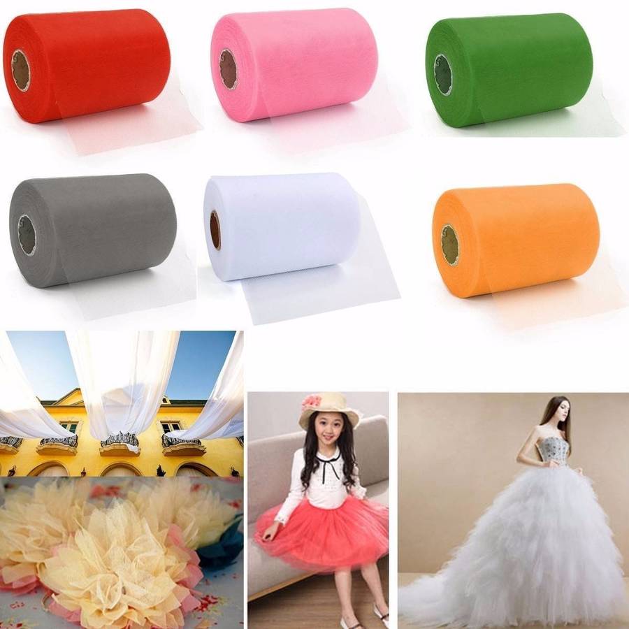 CAMTOA 100 Yard Tulle Roll Sequin Tulle Tutu Trim Craft Wedding DIY Decoration
