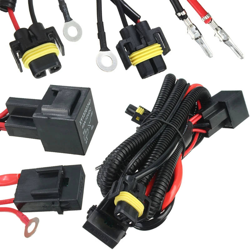 H11 880 Relay Wiring Harness For HID Conversion Kit Add-On Fog Lights LED DRL