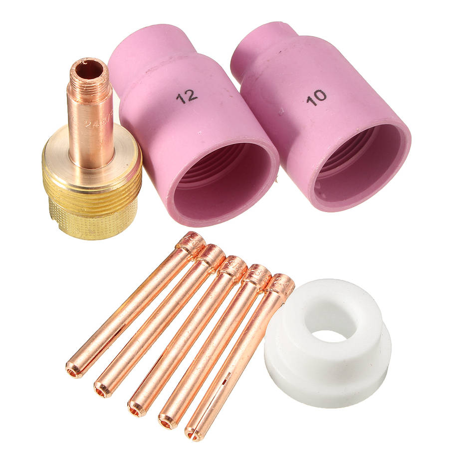9Pcs 3/32Inch Tig Welding Torch 17/18/26 Tak18 Large Gas Lens Accessory Kit