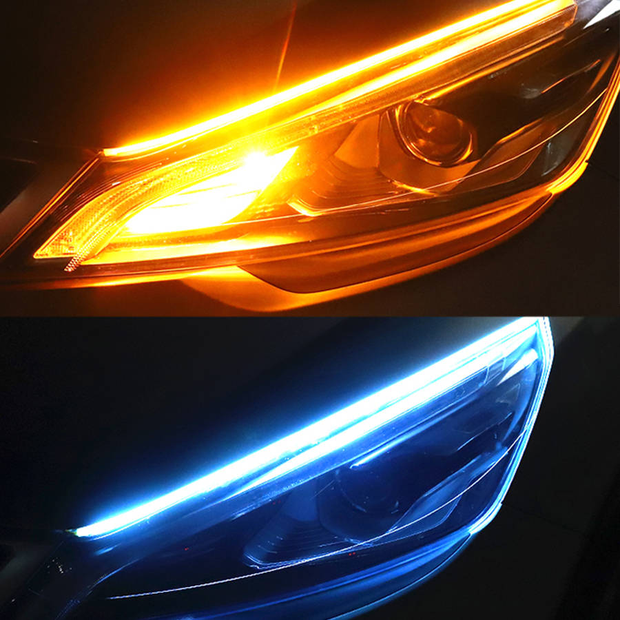 12V Car LED Strip Light Daytime Running Indicator Turn Signal Sequential Flow Lamp DRL (Size 3 45cm)