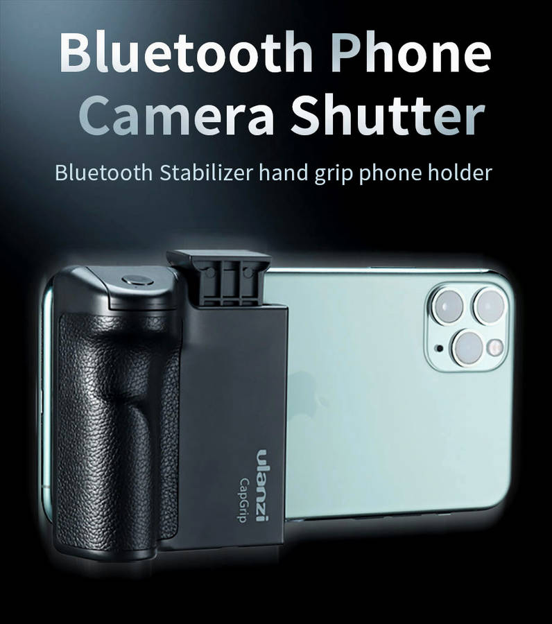 Ulanzi CapGrip Wireless Bluetooth Smartphone Selfie Booster Handle Grip Phone Stabilizer Stand Holder Shutter Release with 1/4 Screw for Smartphone Mobile Phone