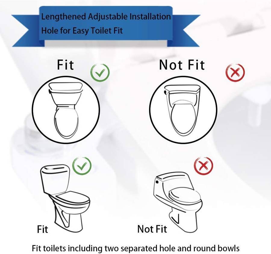 Bathroom Non-Electric Bidet Attachment for Home Mechanical Toilet Seat with Self-Cleaning Retractable Nozzle Water Pressure Adjustment