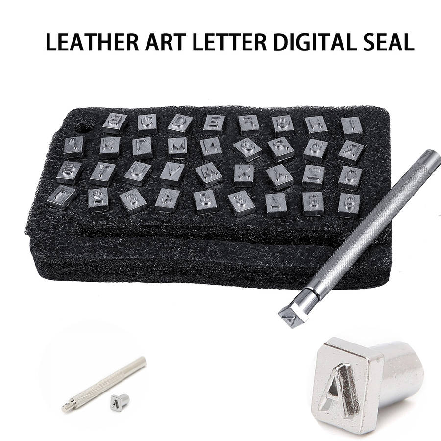 DIY Leather Seal Engraving Craft Tool Steel Alphabet Number Stamp Leather Craft Stamps Metal Printing Mold Engraving Set