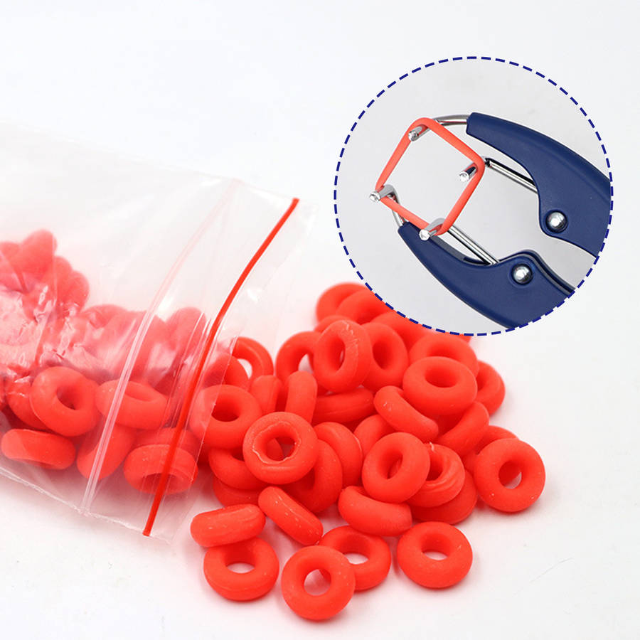 Elastrator Plastic Castration Pliers Tail Docking Dogs Pigs Livestock +100 Bands
