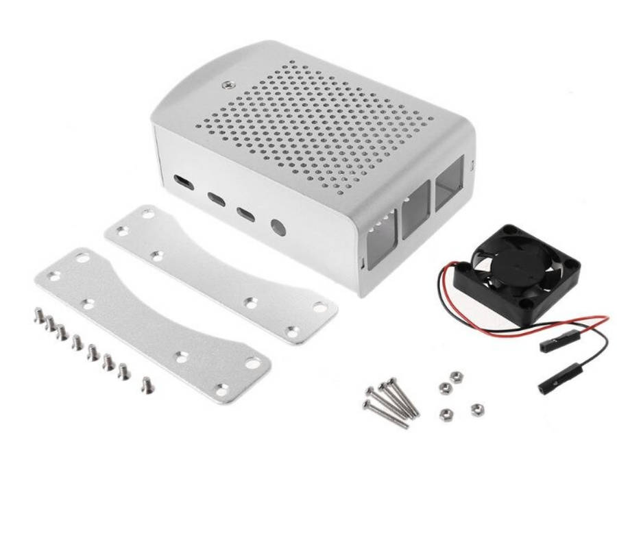 Raspberry Pi 4 Model B 8GB RAM Mother Board Mainboard with Sliver Aluminum Alloy Case + Cooling Fan