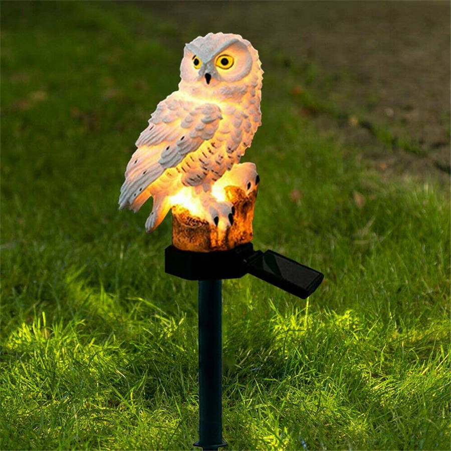 Solar Powered Owl LED Lawn Light Waterproof Garden Yard Landscape Orname