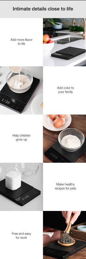 ATuMan DUKA ES1 LCD 0-3kg Rechargeable Kitchen Scale Household Digital Electronic Food Weight Baking Cooking Scale from