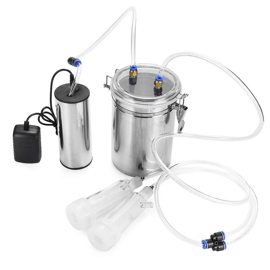 2L Stainless Steel Electric Ewe Milking Machine Vacuum Pump Milker AU/EU/US Plug