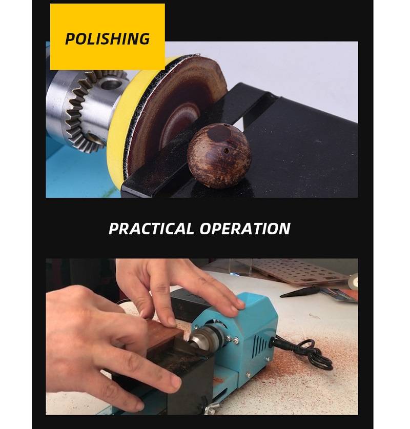 1 Set 150W 110-240V Mini Wood Lathe Machine Speed Adjustable Rotary Tool Lathe Grinding Polishing DIY Woodwork Tool
