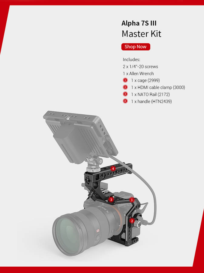 SmallRig 2999 A7S3 DSLR Cage A7SIII Form-fitting Cage for Sony Alpha 7S III Camera Cage A7S3 Cage Rig