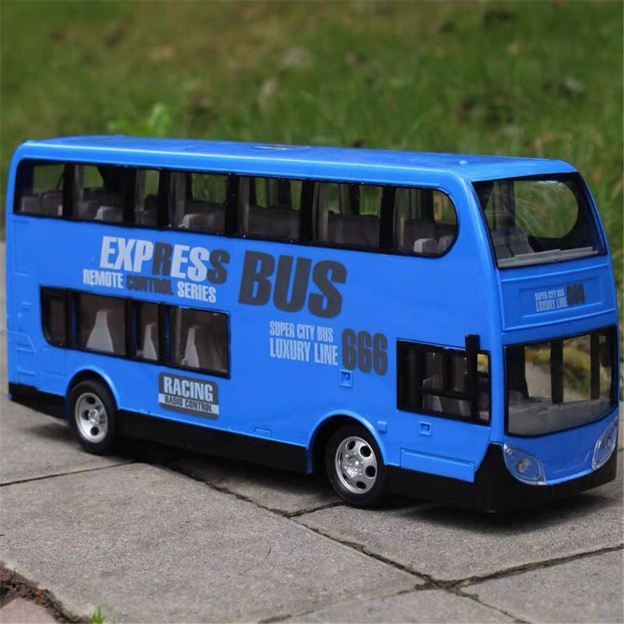 Wireless Remote Control RC Car Two Layers Electric City Bus Express with LED Light Model