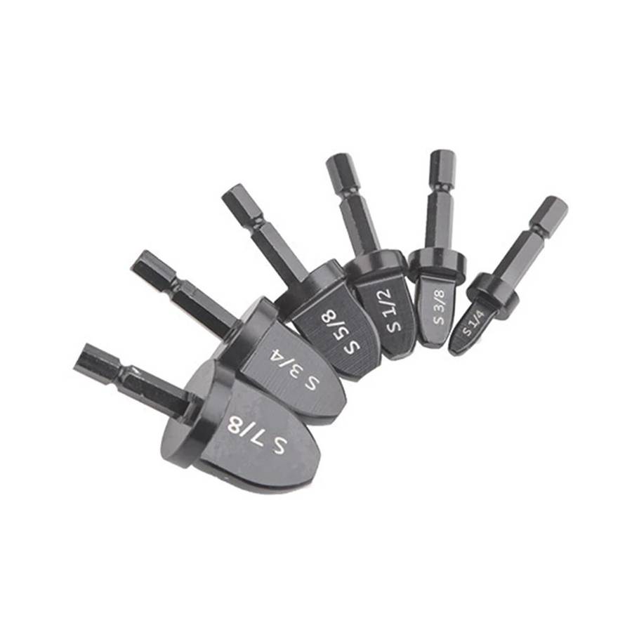 6pcs 1/4-7/8 Inch Imperial Hexagonal Tube Expander Drill Bit Air Conditioner Copper Pipe Flaring Too