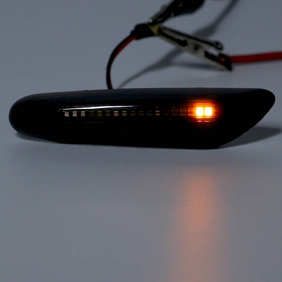 Pair Dynamic Flow Side Marker Lights Yellow/Whte For Bmw E46 E60 E82 E88 E90 E92 E93