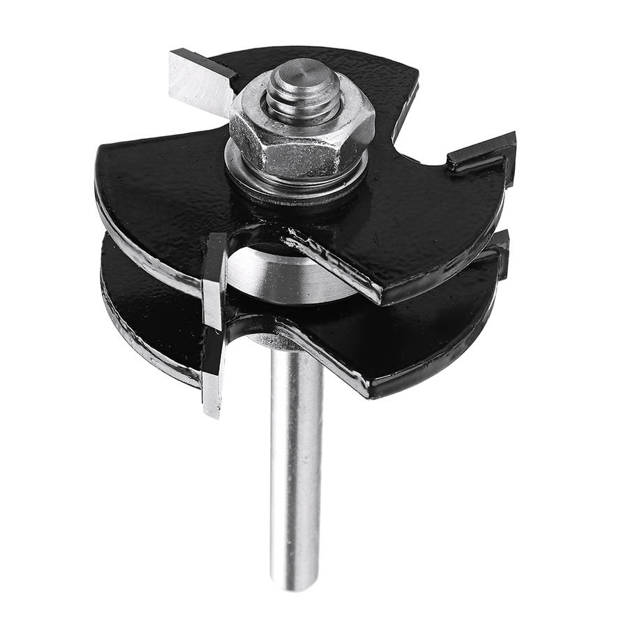 Drillpro 3Pcs 3 Teeth T-shape Tongue & Grooves Router Bit & 45 Degree Lock Miter Router Bit 1/4 Inch