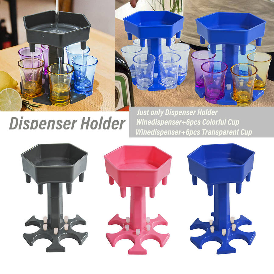 6 Shot Glass Dispenser Holder Liquid Dispenser Drinking Games Party Beverage Separator Tools
