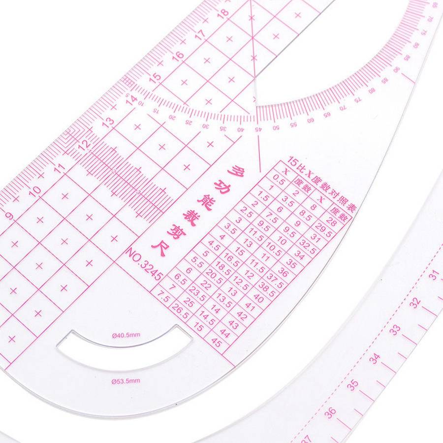 6 Set Clear Straight Curve Ruler Drawing Line Sewing Dressmaking Design Tools