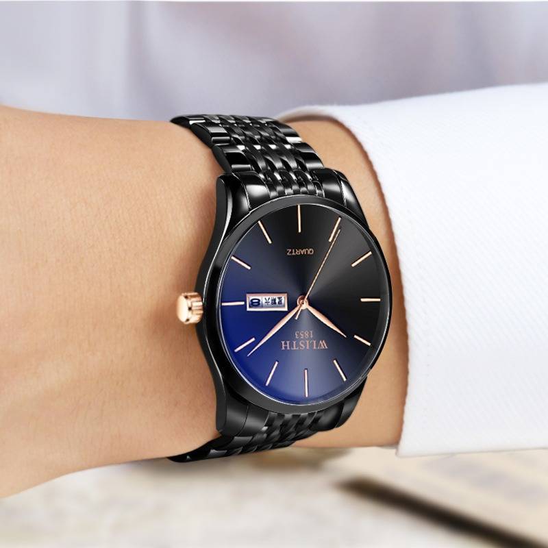 fashion casual men watch date week display business 3atm waterproof quartz watch
