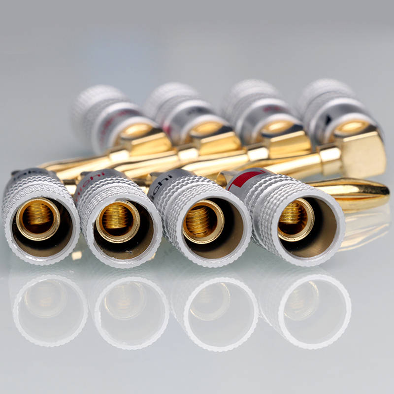 8/12PCS 4MM Banana Musical Speaker Cable Plugs Wear-resistant 90 Degree Right Angel Musical Speaker Cable Connector