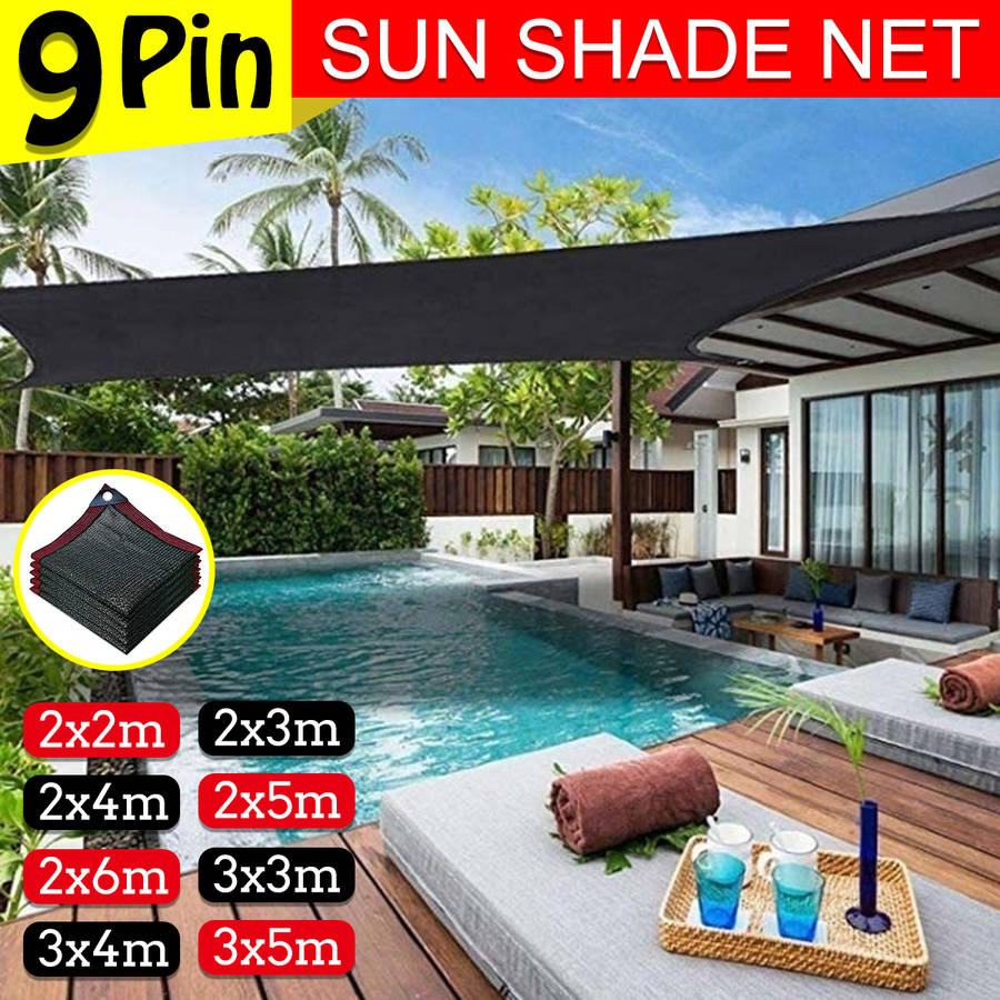 Patio Sun Shade Sail Sun Folding 90% UV Block Screen Awning Canopy Playground Outdoor Garden Patio Sunscreen