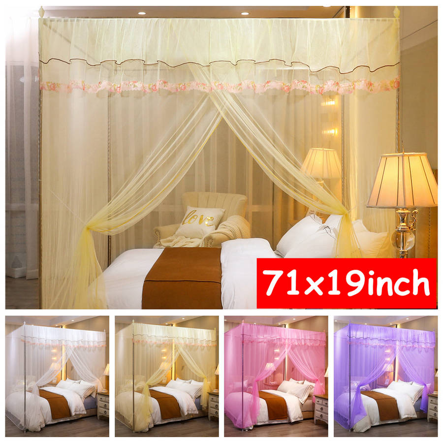 Mosquito Net 4 Corner 180*200CM Big Bed Canopy Home Bedding Lace Elegant