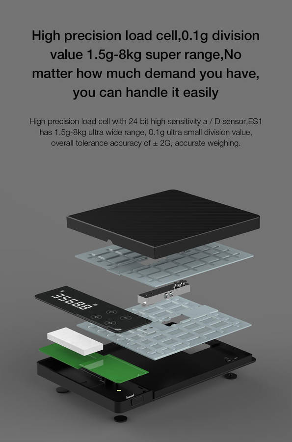 ATuMan DUKA ES1 LCD 0-3kg Rechargeable Kitchen Scale Household Digital Electronic Food Weight Baking Cooking Scale from