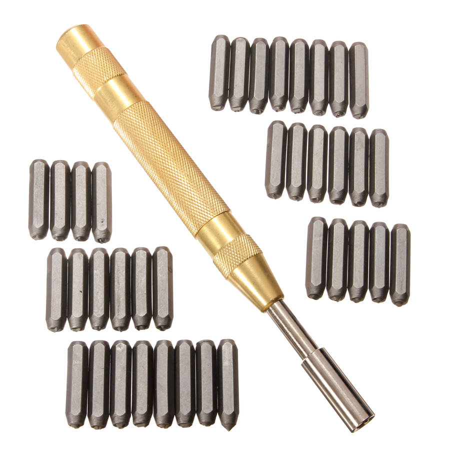 38Pcs Steel 1/8inch Number Letters Hand Stamp Set Kit for Soft Metal Punch