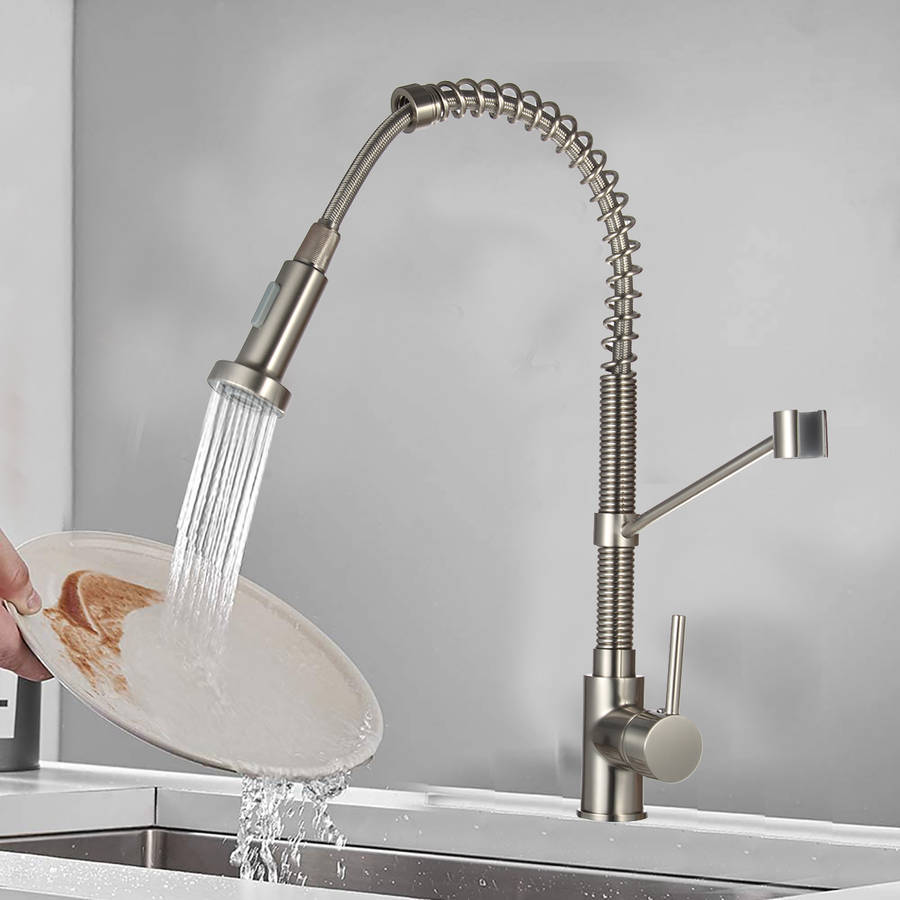 kitchen faucet swivel spout single handle sink pull down spray mixer tap