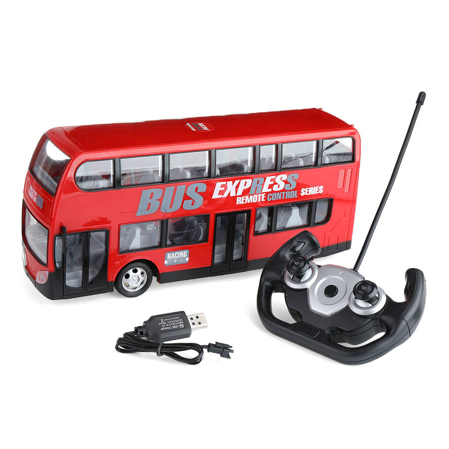 Wireless Remote Control RC Car Two Layers Electric City Bus Express with LED Light Model