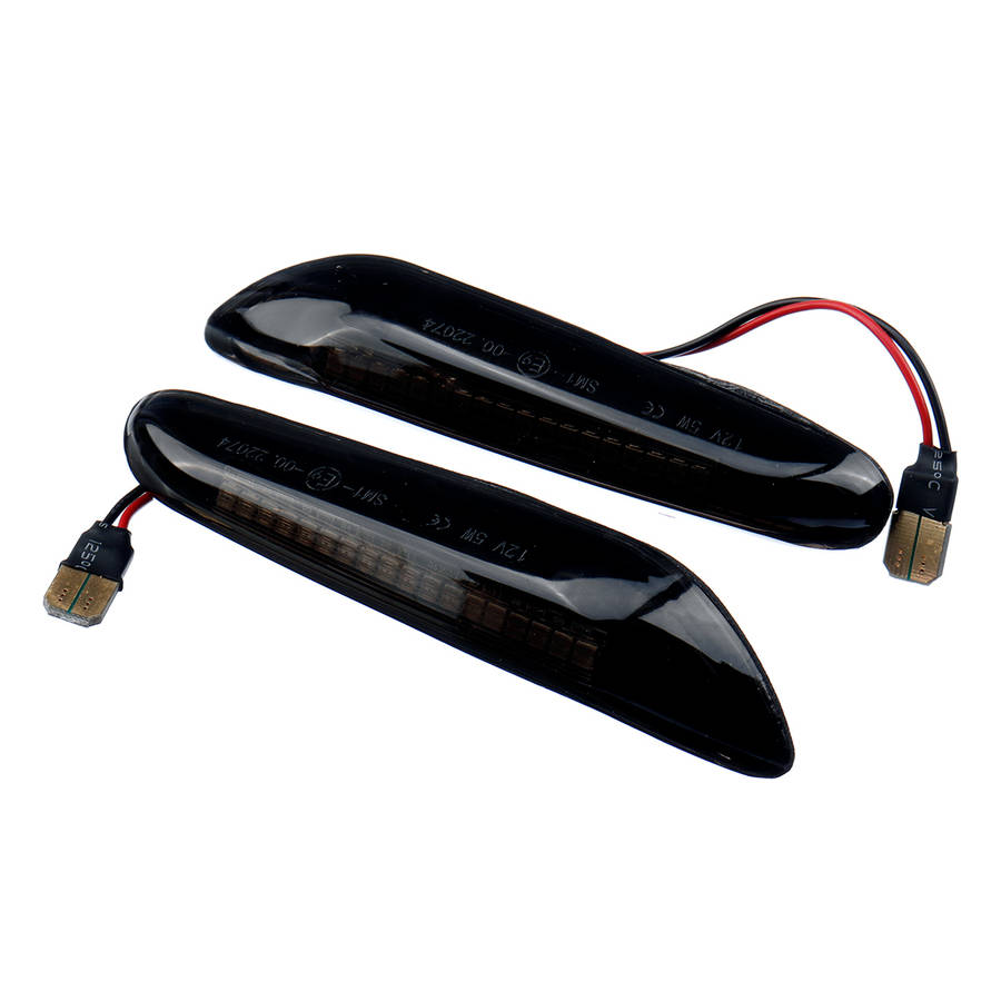 Pair Dynamic Flow Side Marker Lights Yellow/Whte For Bmw E46 E60 E82 E88 E90 E92 E93