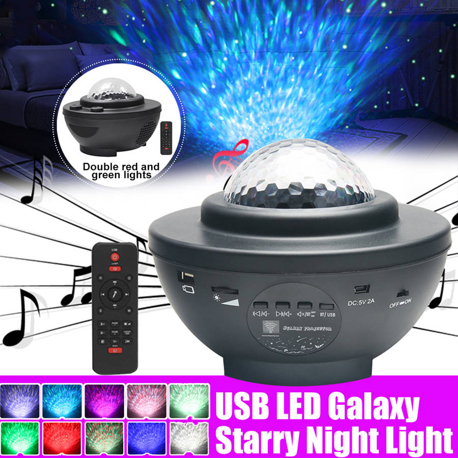 LED Galaxy Starry Night Light Projector Ocean Star Sky Party Speaker Lamp Remote