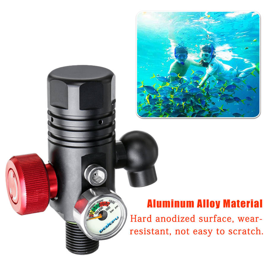 DEDEPU Scuba Diving Set 1L Diving Tank With Manual Pump+Breathing Valve+Converter Underwater Mini Scuba Tank Accessories