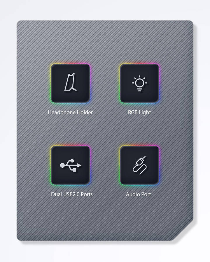 BlitzWolf®BW-GTK0 RGB Gaming Headphone Stand with Headphone Holder RGB Light Dual USB2.0 Ports Audio Port