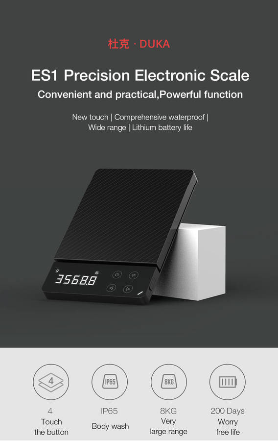 ATuMan DUKA ES1 LCD 0-3kg Rechargeable Kitchen Scale Household Digital Electronic Food Weight Baking Cooking Scale from