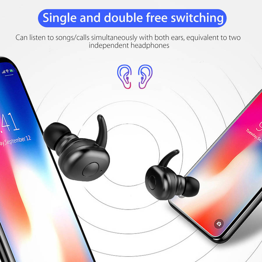 T12S bluetooth 5.0 TWS Headset Hifi Binaural Call Noise Cancelling Waterproof True Wireless Earphone With Mic