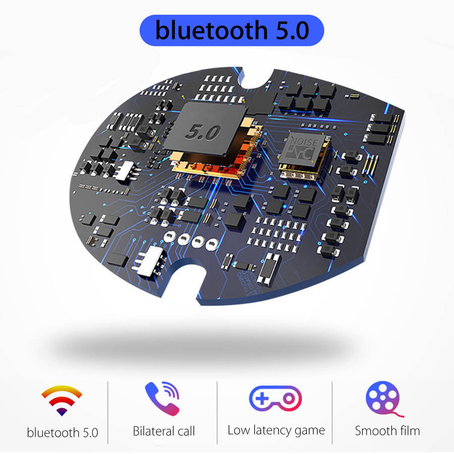 T12S bluetooth 5.0 TWS Headset Hifi Binaural Call Noise Cancelling Waterproof True Wireless Earphone With Mic