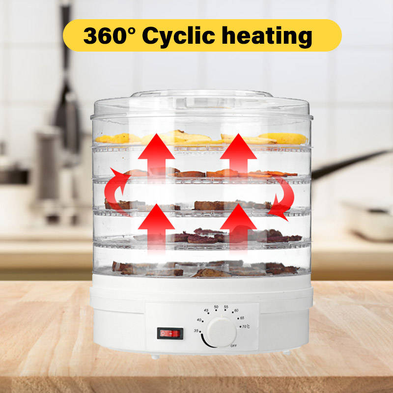 250W Food Dehydrator 5 Tray Shelf Dryer Machine Fruit Preserver Beef Jerky DIY Dried Fruit