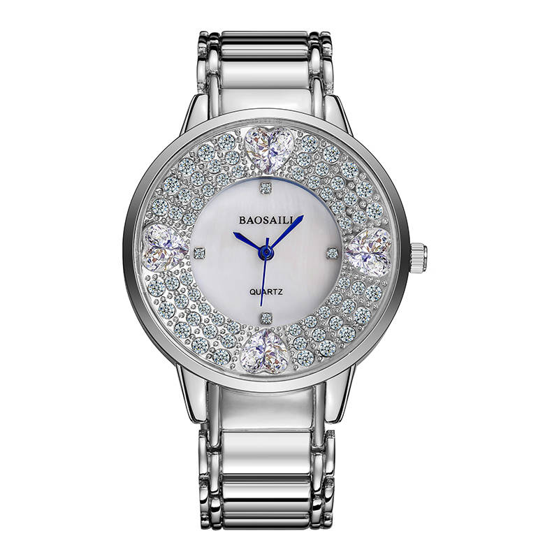 BAOSAILI BSL1036 Shining Ladies Wrist Watch Heart Imitation Diamond Quar