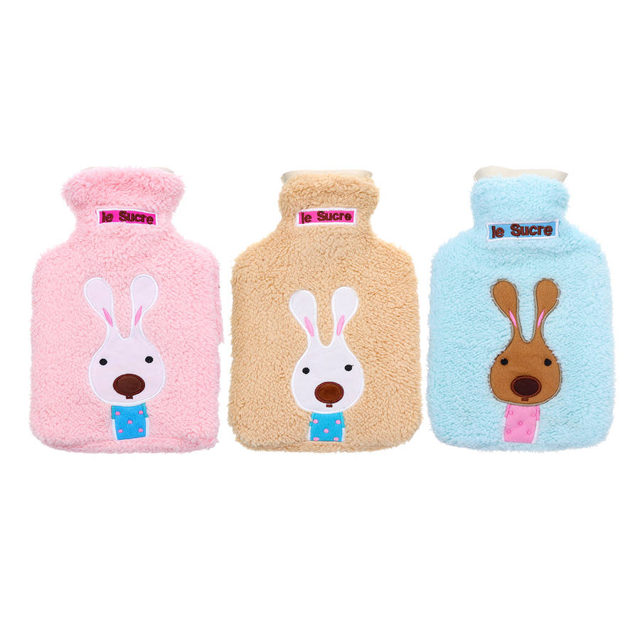 New 21x14cm Portable Hot Water Bottle Bag Creative Cute Cartoon Rabbit Hand Warm