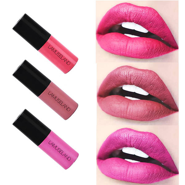 12 Colors Matte Liquid Lip Stick Set Mini Lip Gloss Travel Kit Long-Lasting Waterproof
