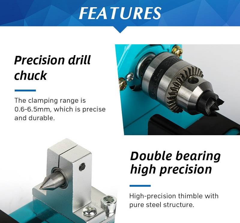 1 Set 150W 110-240V Mini Wood Lathe Machine Speed Adjustable Rotary Tool Lathe Grinding Polishing DIY Woodwork Tool