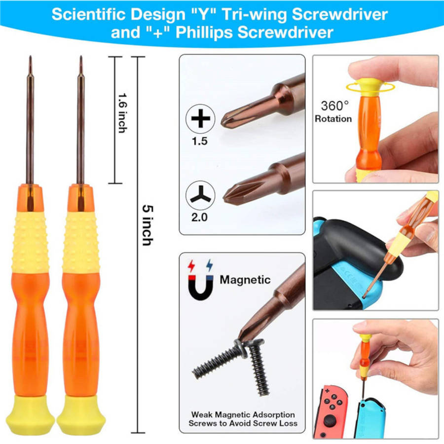 25Pcs 3D Replacement Joystick Analog Thumb Stick Repair Kit Case Cover Cap Repair Tools Set for Nintendo Switch Joy-Con Joycon Game Controller for NS Gamepad