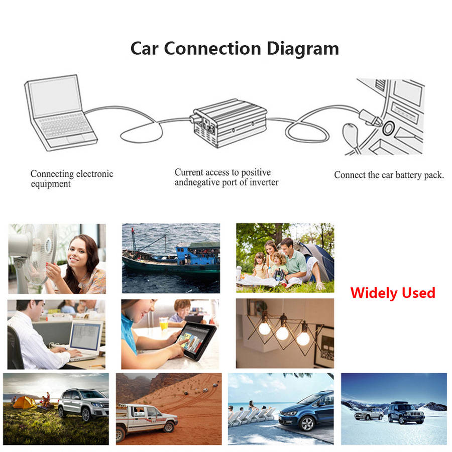 3000W LCD Power Inverter 12/24/48/60V to AC 220V Modified Sine Wave Converter