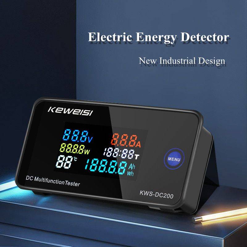 0-200V 0-100A DC Digital Display Voltage and Current Meter Color Screen Power Tempterature Tester Timer