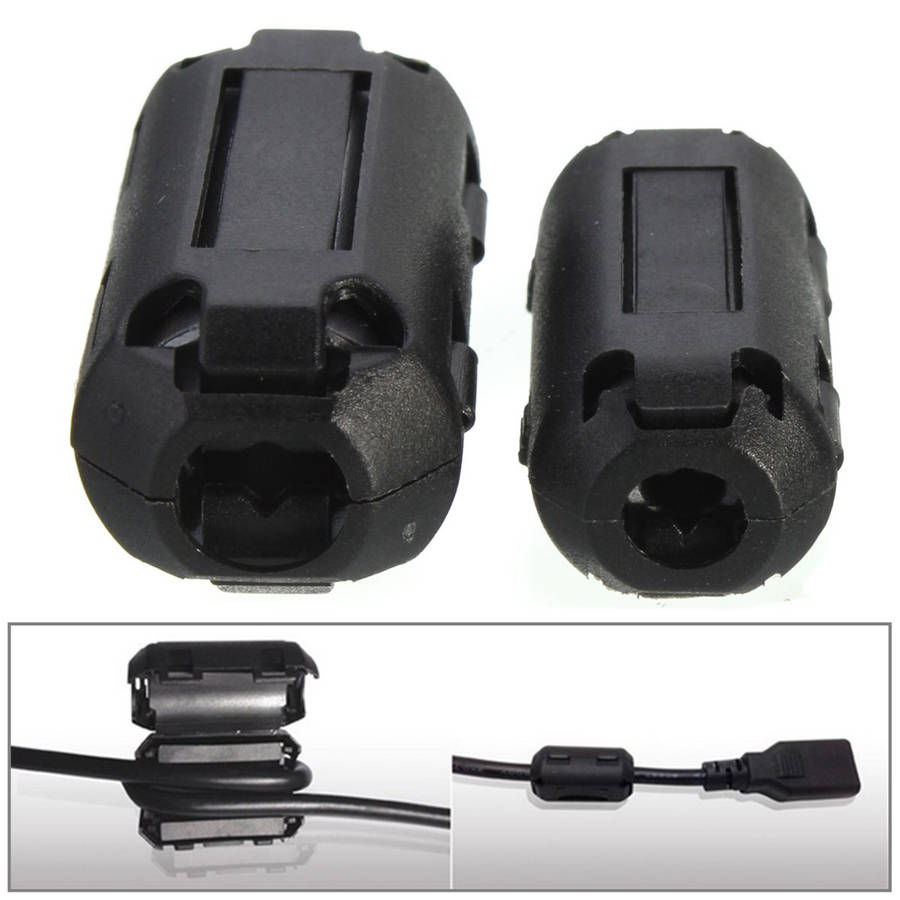 10Pcs Black Cable Wire Clamp Clip RFI EMI EMC Noise Filters Ferrite Core Case