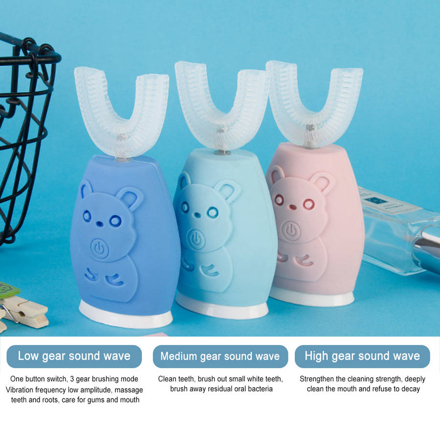 Silicone U-shaped Electric Toothbrush Portable Rechargeable Waterproof Toothbrush