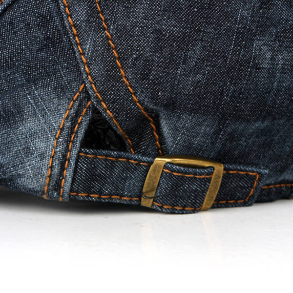 Fashion Mens Washed Denim Beret Caps Vintage Cowboy Flat Sun Cap