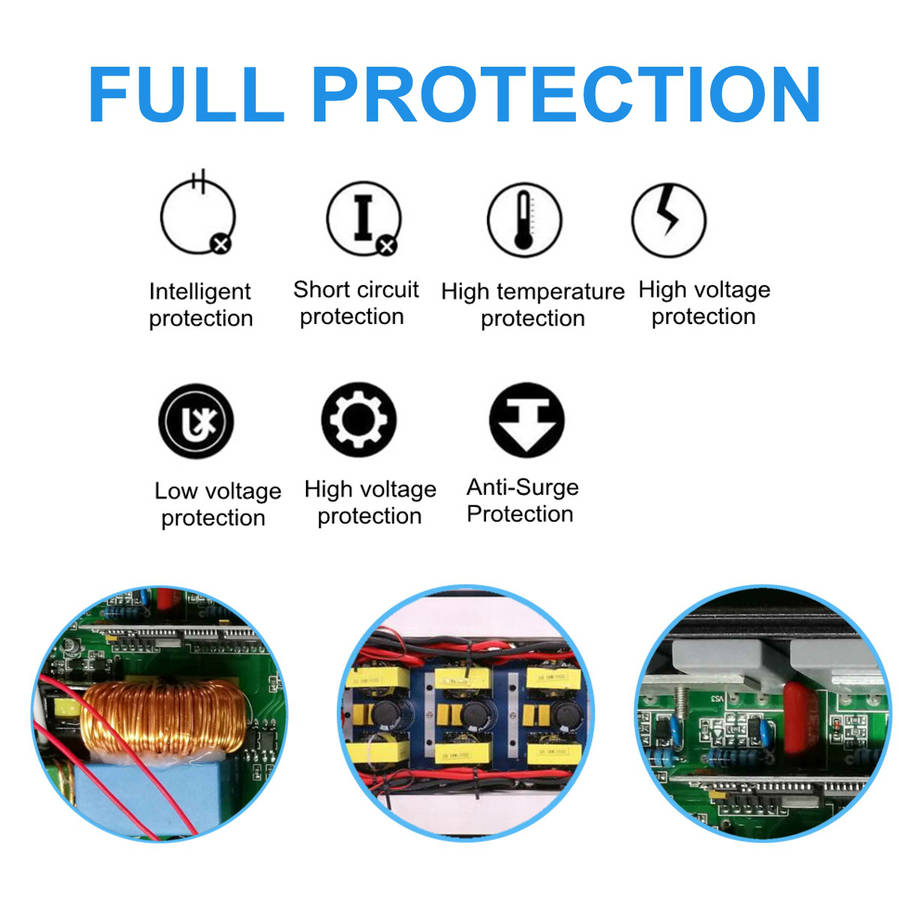3000W LCD Power Inverter 12/24/48/60V to AC 220V Modified Sine Wave Converter