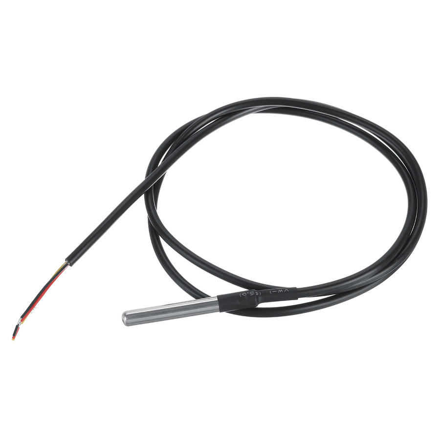 1/2 Meters Waterproof Temperature Probe -55 ~+125  DS18B20 Temperature Sensor (Cable Length 2M)